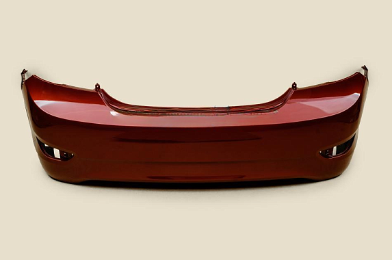 Бампер задний Hyundai Solaris 2010-2014 4D Россия Granet Red TDY (Красный гранат перламутр)
